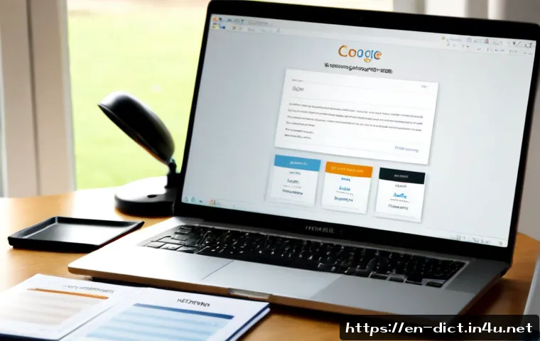 Home 17 용어집 SEO 최적화 - Photorealistic home office scene illustrating glossary SEO optimization, organized desk with an open...
